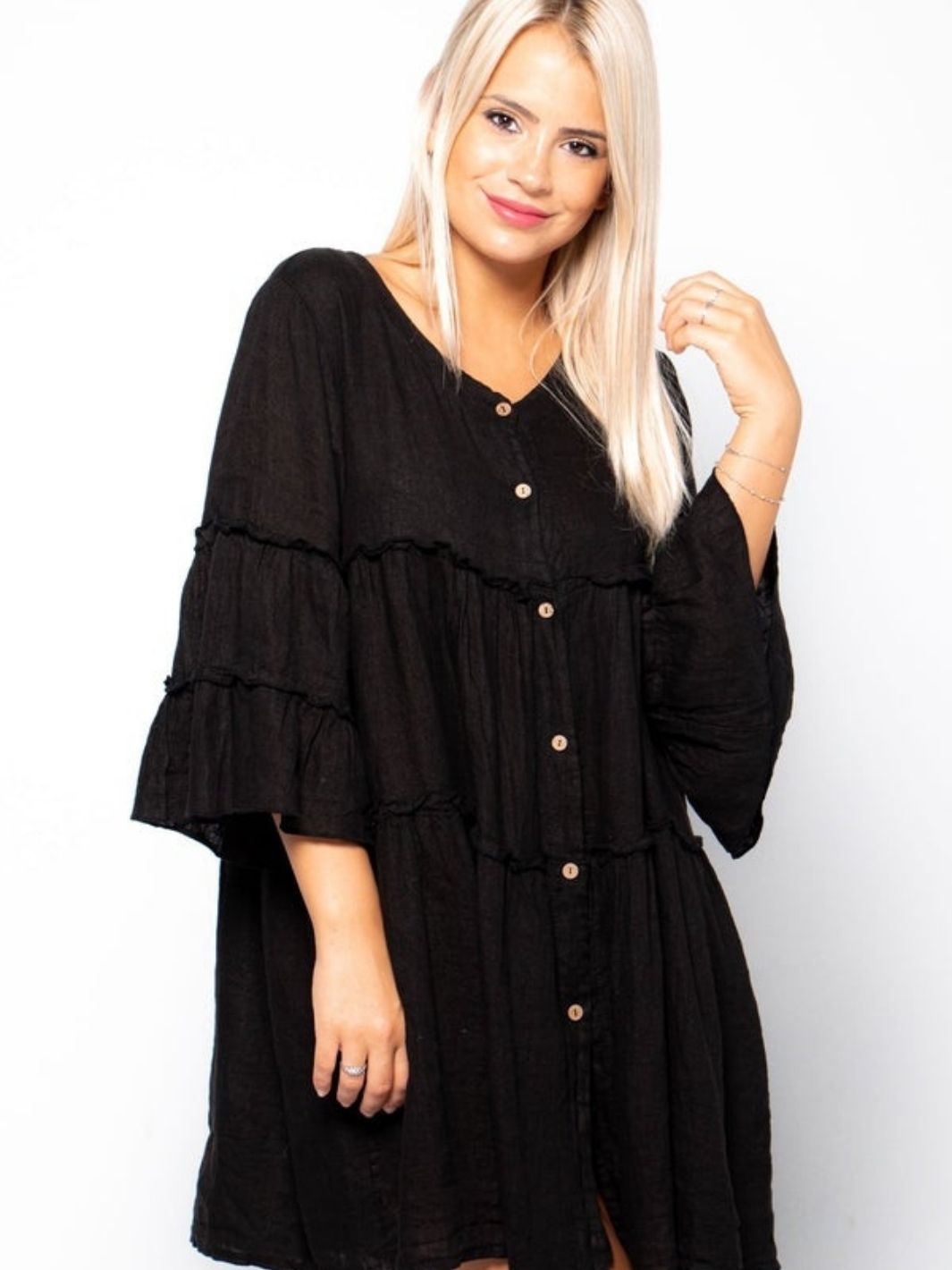 Camisero Botonero De Lino Blusas y Camisas Dine & Dance