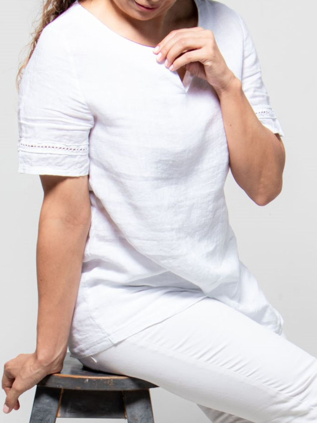 Blusa De Lino Toque Fresco Blusas y Camisas Dine & Dance