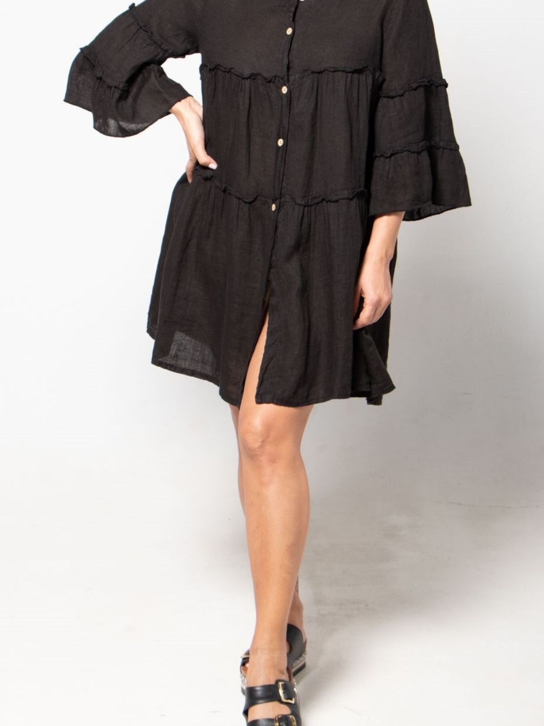 Camisero Botonero De Lino Blusas y Camisas Dine & Dance