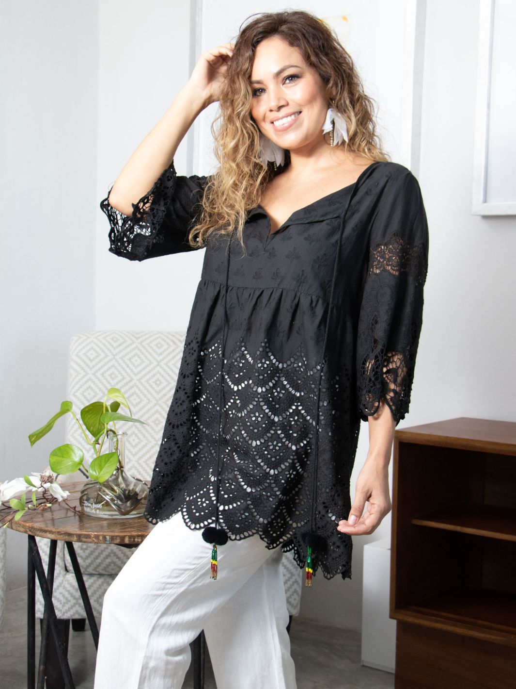 Blusa Bordada Romance Blusas y Camisas Dine & Dance