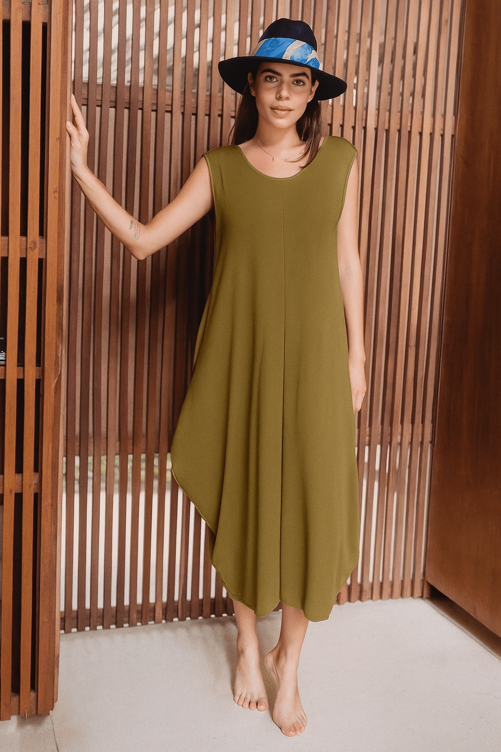 Mono De Algodón Chic Vestidos Dine & Dance Khaki