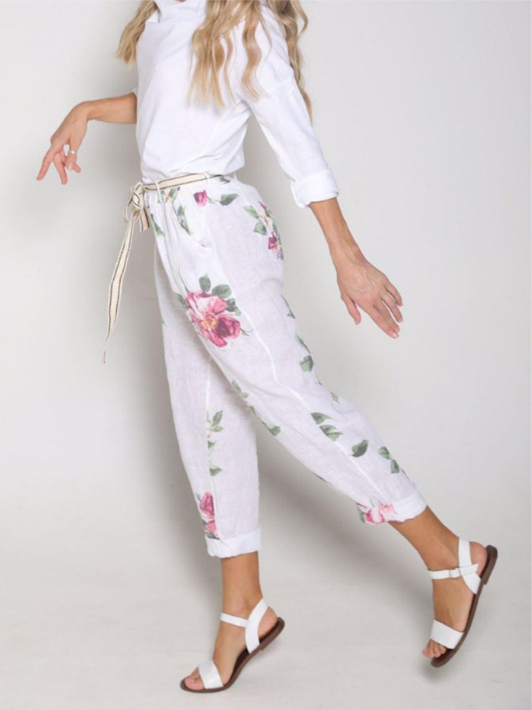 Pantalón De Lino Primavera Eterna Pantalones Dine & Dance