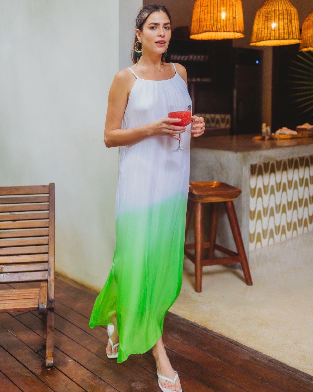 Vestido Ombré De Seda Vestidos Dine & Dance