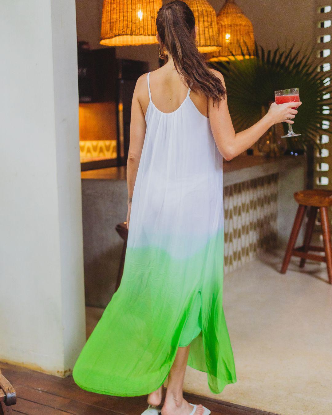 Vestido Ombré De Seda Vestidos Dine & Dance