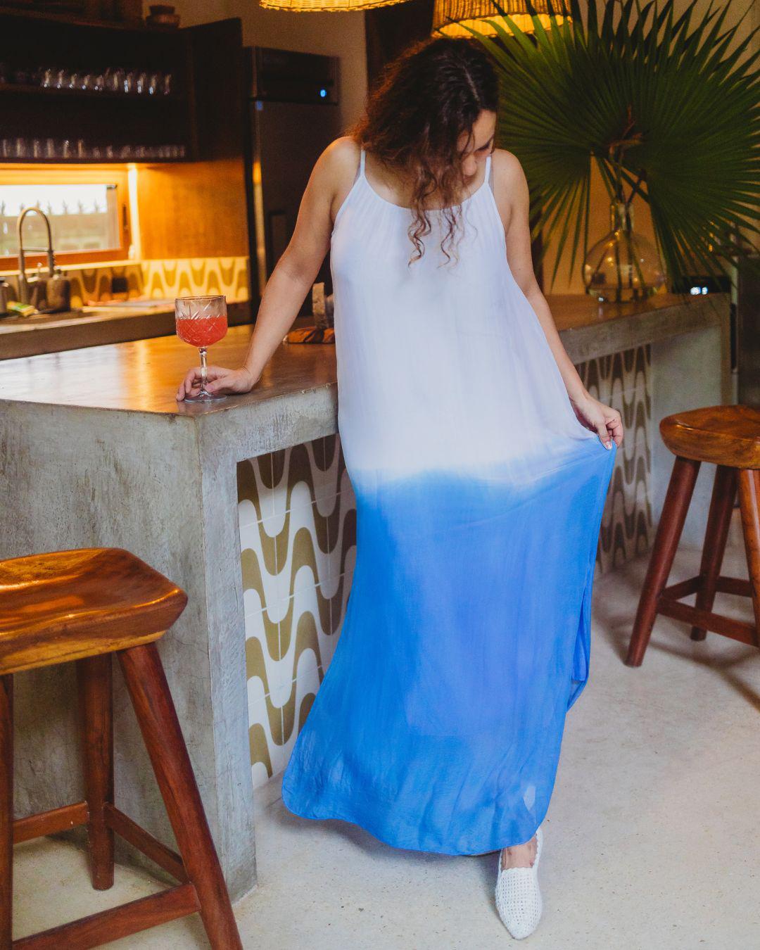 Vestido Ombré De Seda Vestidos Dine & Dance