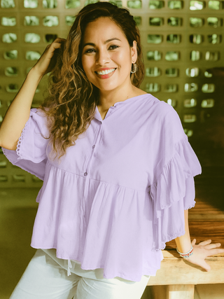 Blusa Paloma Con Volantes Blusas y Camisas Dine & Dance Lila