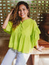 Blusa Paloma Con Volantes Blusas y Camisas Dine & Dance Verde Limón