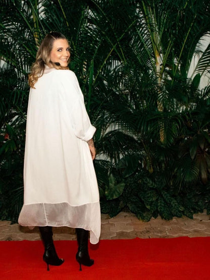 Túnica De Seda Tuluminati Tops Dine &amp; Dance Blanco