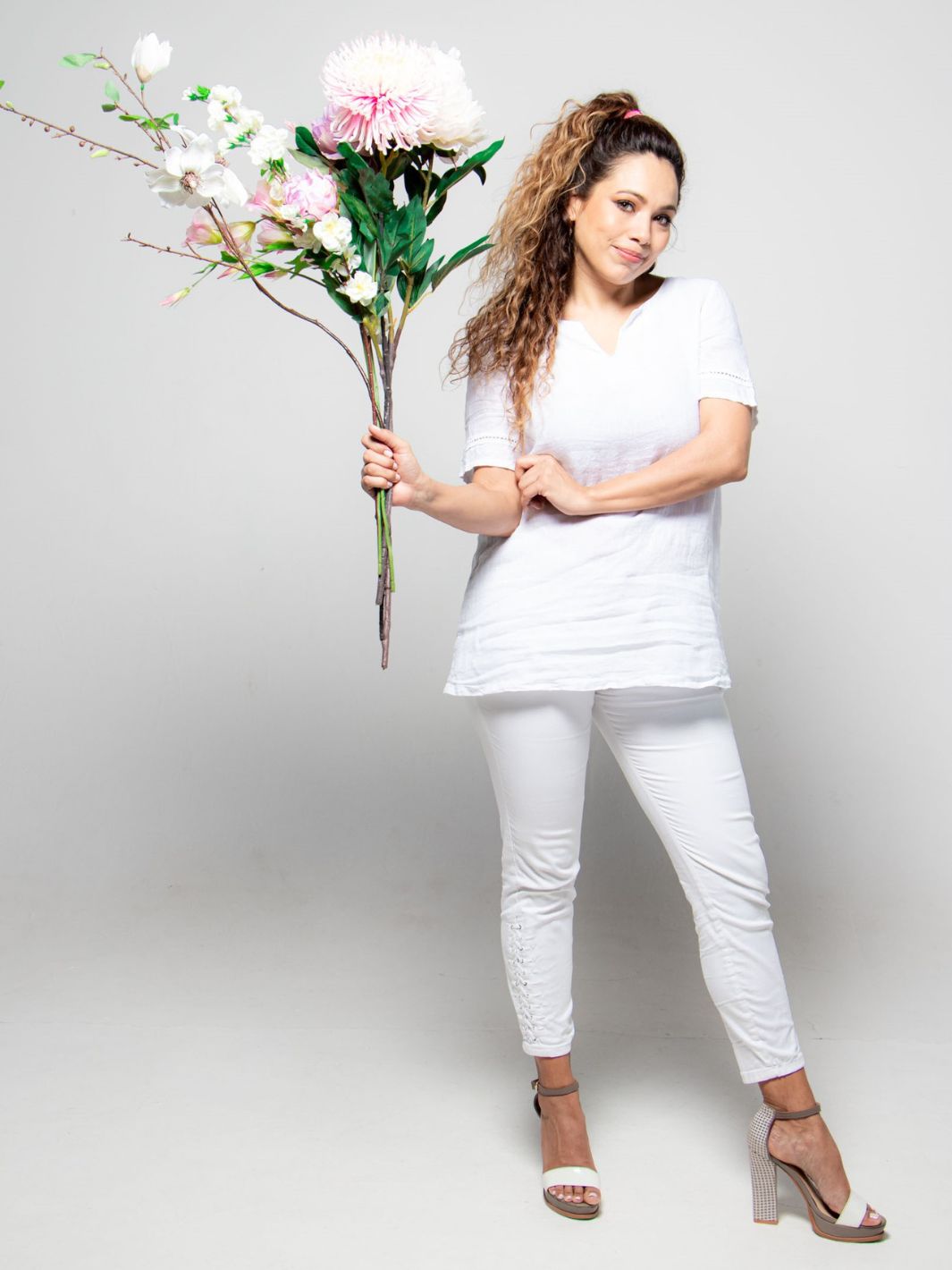 Blusa De Lino Toque Fresco Blusas y Camisas Dine &amp; Dance Blanco