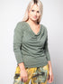 Blusa Cuello Acogedor Blusas y Camisas Dine & Dance Verde Olivo