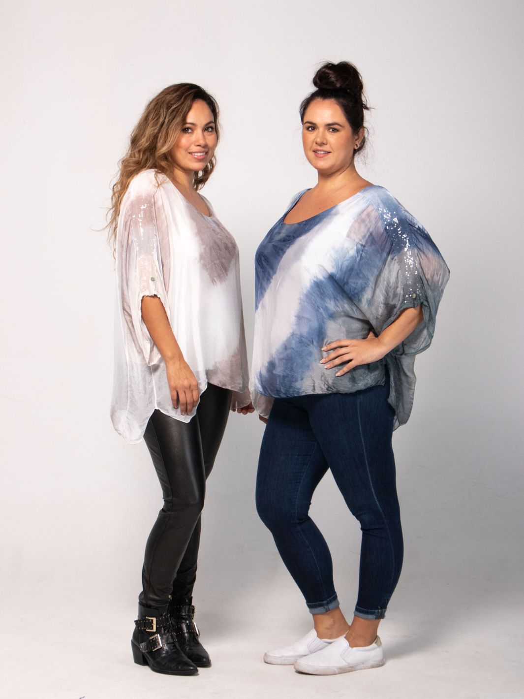 Blusa De Seda Tie-Dye Blusas y Camisas Dine &amp; Dance Azul