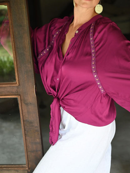 Blusa Rosa Chic Boho Blusas y Camisas Dine &amp; Dance 