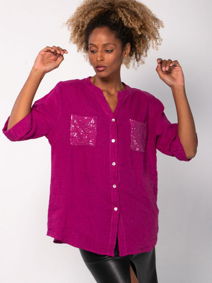 Camisa De Lino La Mexicana Blusas y Camisas Dine &amp; Dance