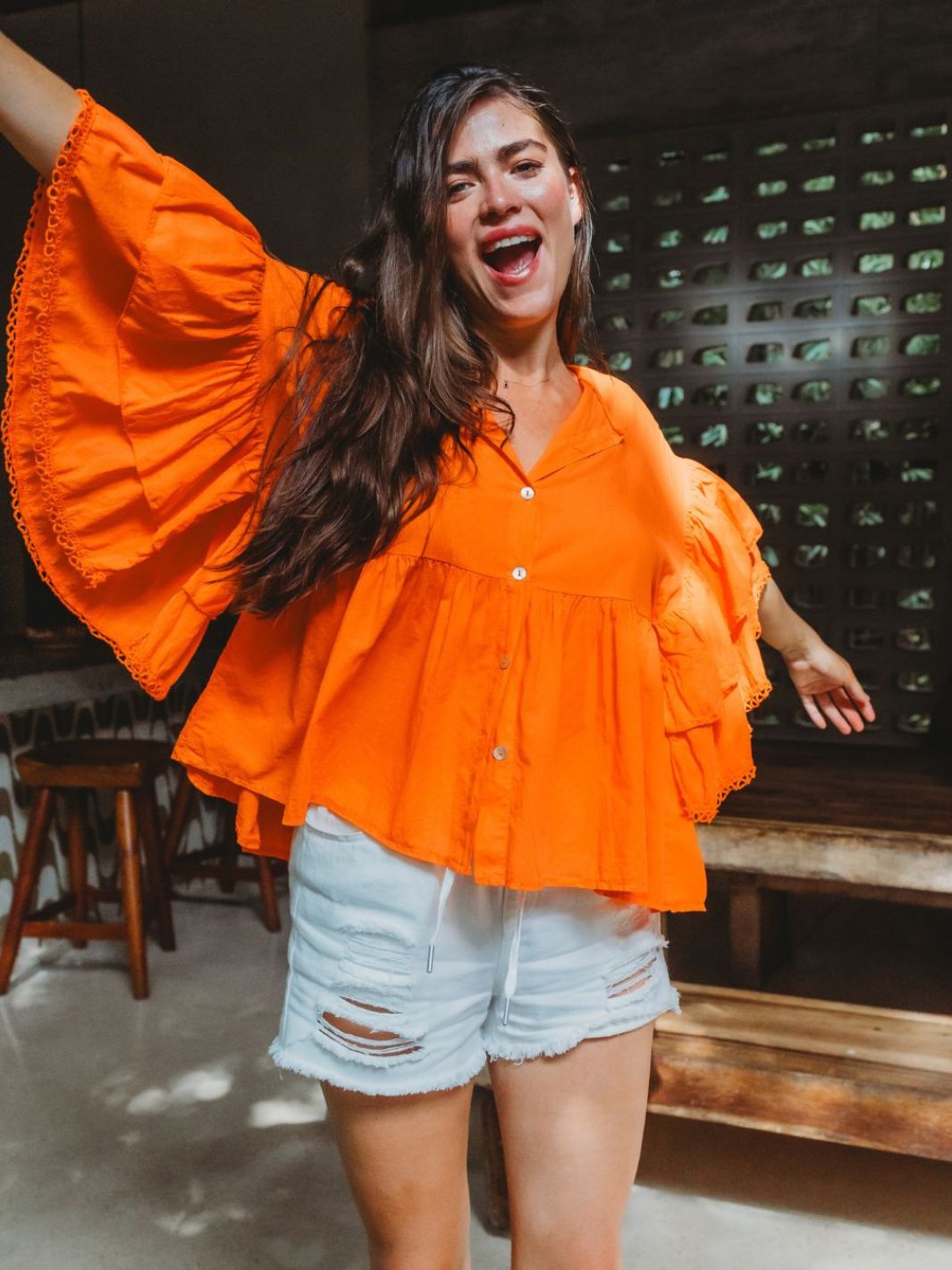 Blusa Paloma Con Volantes Blusas y Camisas Dine &amp; Dance