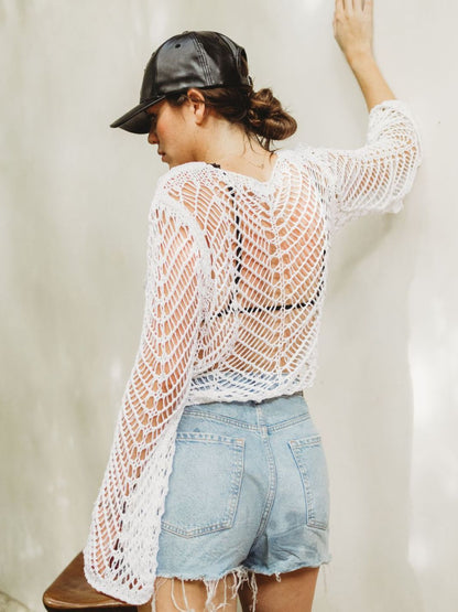 Crop Top Twist Tejido Tops Kiki &amp; Josie Blanco