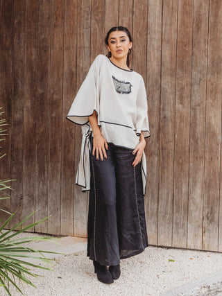 Blusa Ale Campana De Lino Blusas y Camisas Hammam Hueso