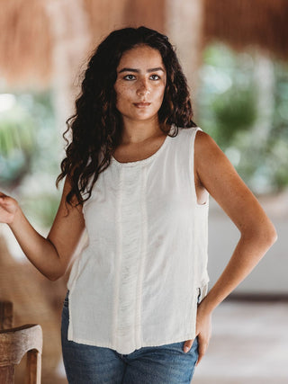 Blusa Alessa de Algodón Blusas y Camisas Abacá Hueso