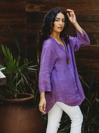 Blusa De Lino Esencia Vintage Blusas y Camisas Dine & Dance