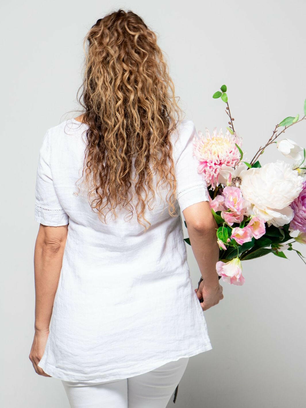Blusa De Lino Toque Fresco Blusas y Camisas Dine &amp; Dance