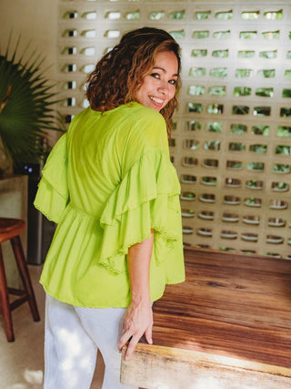 Blusa Paloma Con Volantes Blusas y Camisas Dine & Dance