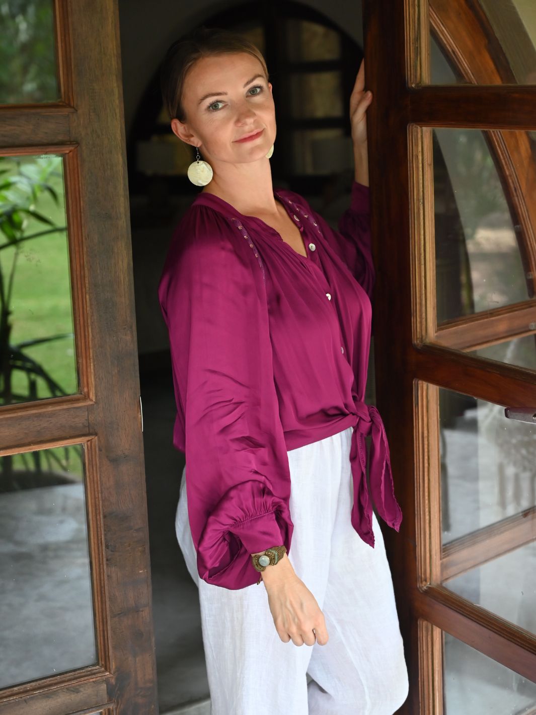 Blusa Rosa Chic Boho Blusas y Camisas Dine &amp; Dance