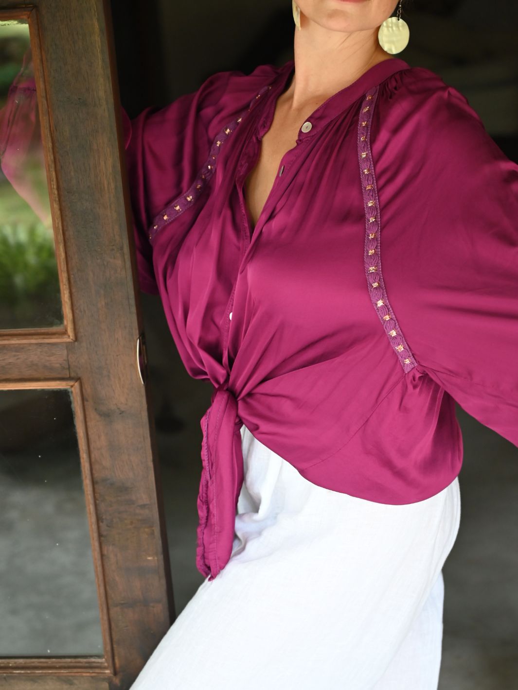 Blusa Rosa Chic Boho Blusas y Camisas Dine &amp; Dance