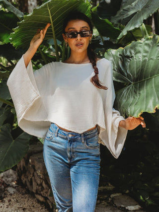 Blusa Vanna de Algodón Blusas y Camisas Abacá Hueso