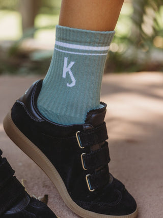 Calcetines K&J Medio Crew Calcetines Kiki & Josie Verde Sabio