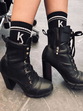 Calcetines K&J Medio Crew Calcetines Kiki & Josie Negro
