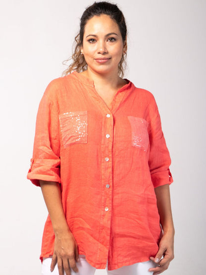Camisa De Lino La Mexicana Blusas y Camisas Dine &amp; Dance