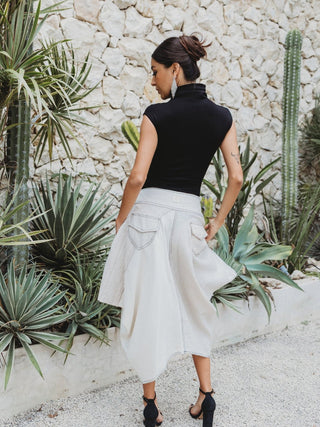 Falda Biasa de Lino falda Hammam Hueso