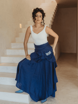 Falda Farf En Lino falda Hammam