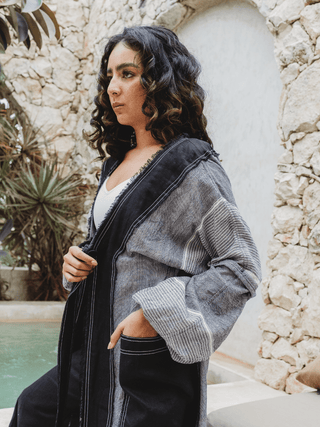 Kaftan Bodrum Bombai Abrigos y Chaquetas Hammam Negro