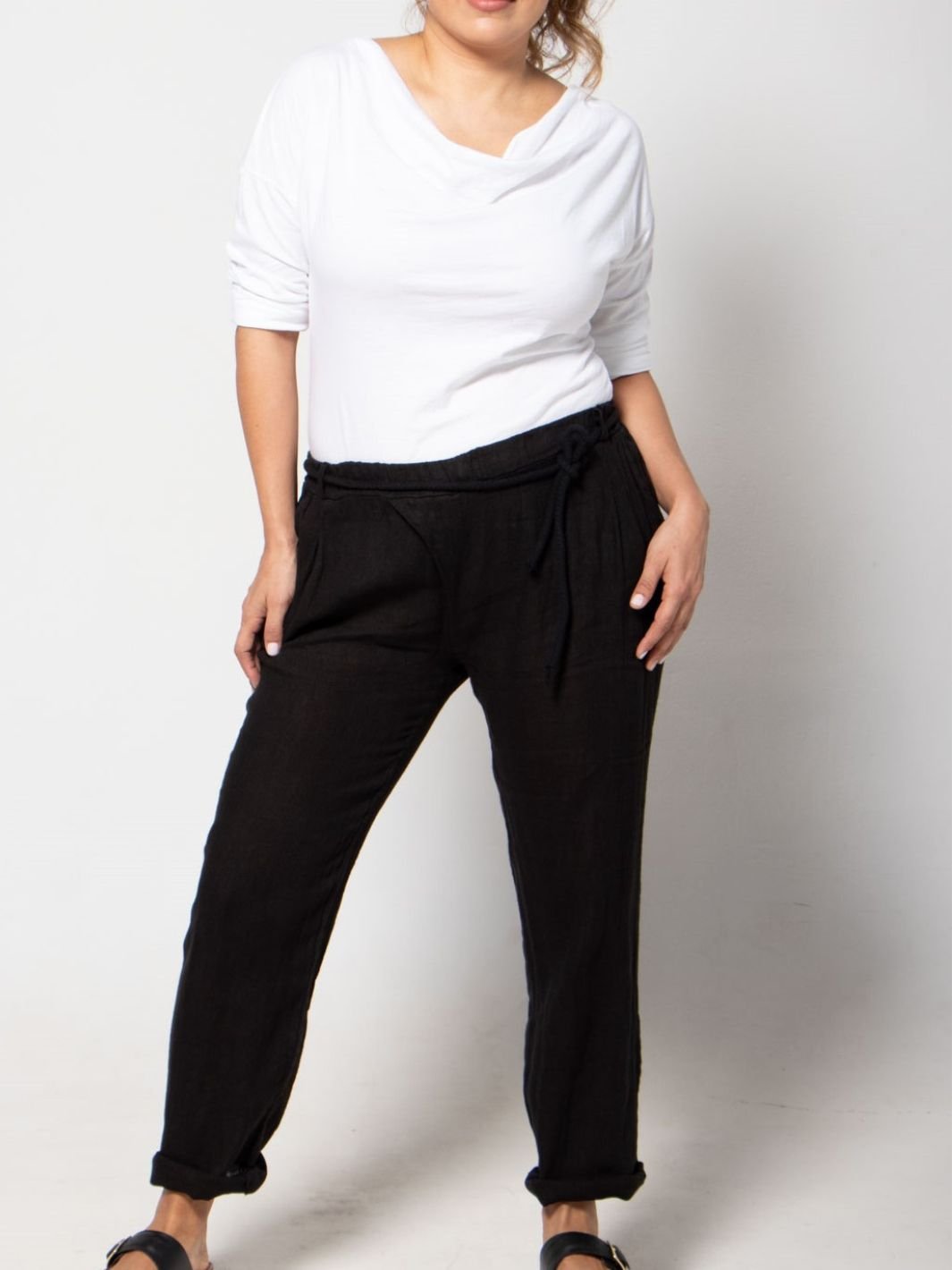 Pantalón de Lino Casual Pantalones Dine &amp; Dance
