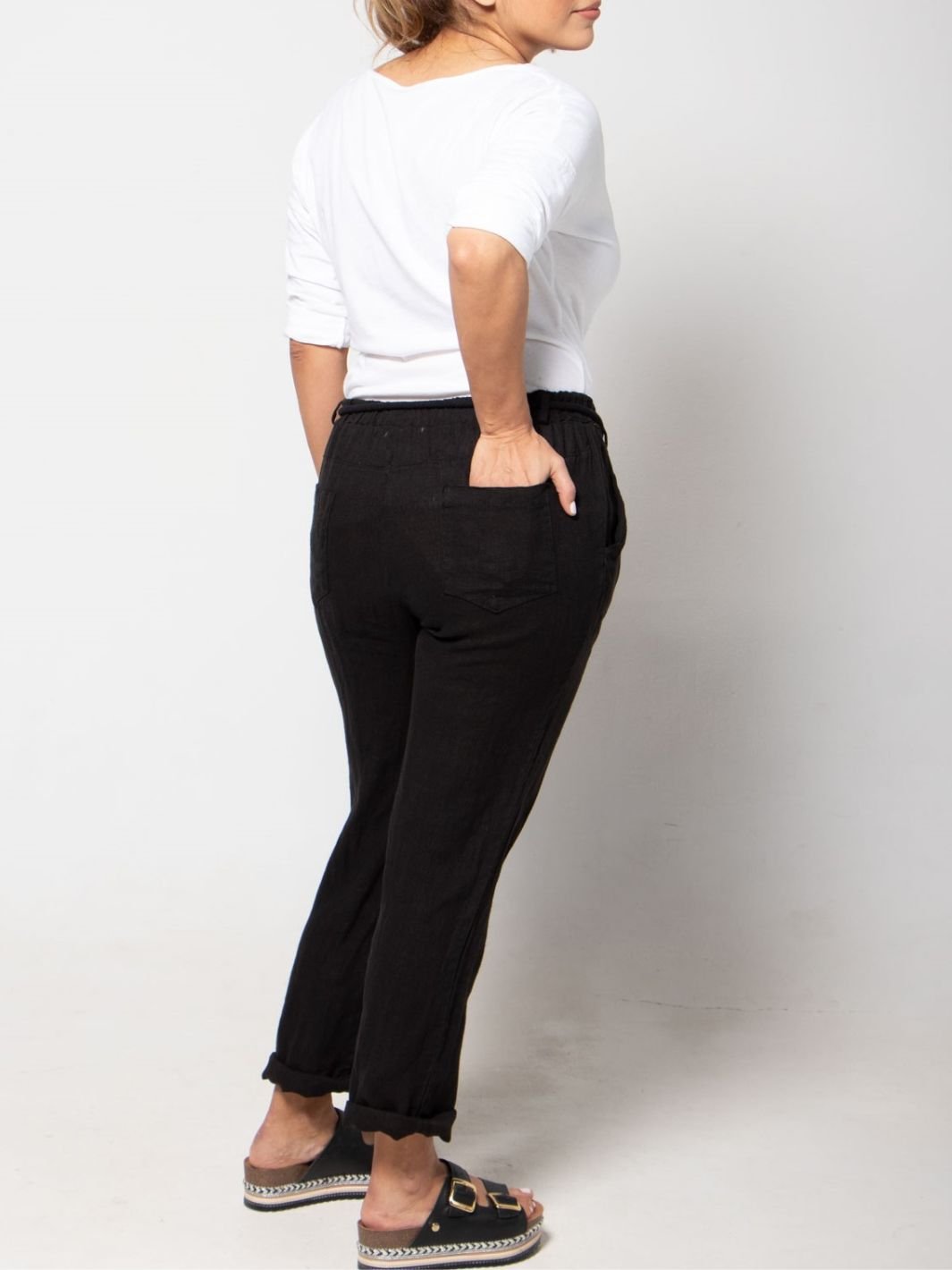 Pantalón de Lino Casual Pantalones Dine &amp; Dance