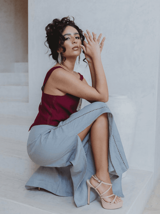 Pantalon Konya Pantalones Hammam Gris Cielo