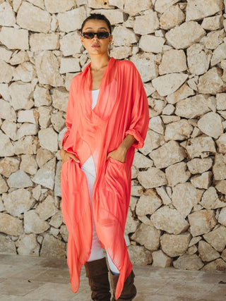 Túnica De Seda Tuluminati Tops Dine & Dance Coral