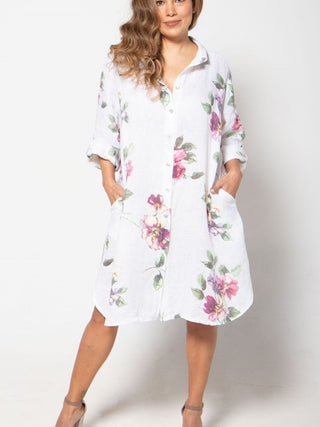 Vestido Camisero Jardín De Lino Vestidos Dine & Dance Blanco