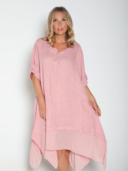 Vestido de Lino Brisa Tropical Vestidos Dine &amp; Dance