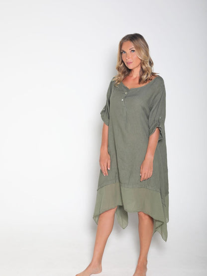 Vestido de Lino Brisa Tropical Vestidos Dine &amp; Dance
