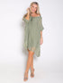 Vestido De Seda Batik Vestidos Dine & Dance Verde Olivo
