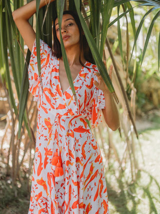 Vestido Ecléctico Mayra Vestidos Dine & Dance Naranja