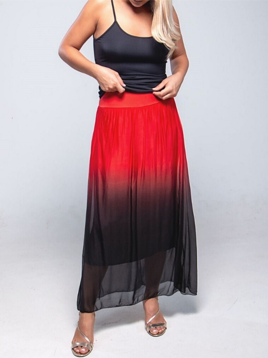 Vestido Falda Amanecer de Seda Vestidos Dine &amp; Dance