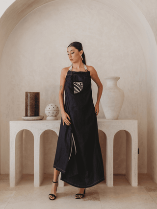 Vestido Halter En Lino - Kiki & Josie