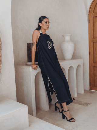 Vestido Halter En Lino - Kiki & Josie