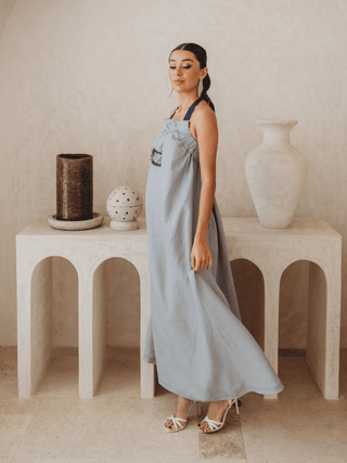 Vestido Halter En Lino Vestidos Hammam