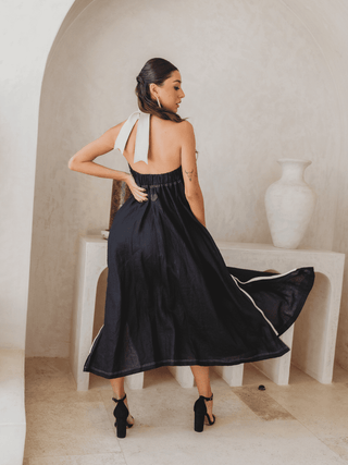 Vestido Halter En Lino - Kiki & Josie