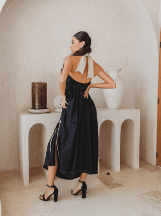 Vestido Halter En Lino - Kiki & Josie