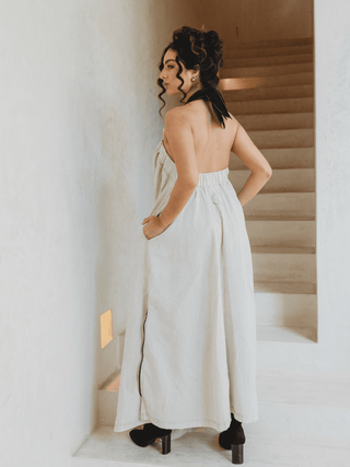 Vestido Halter En Lino Vestidos Hammam
