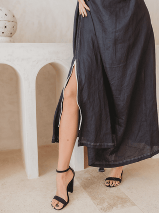 Vestido Halter En Lino Vestidos Hammam